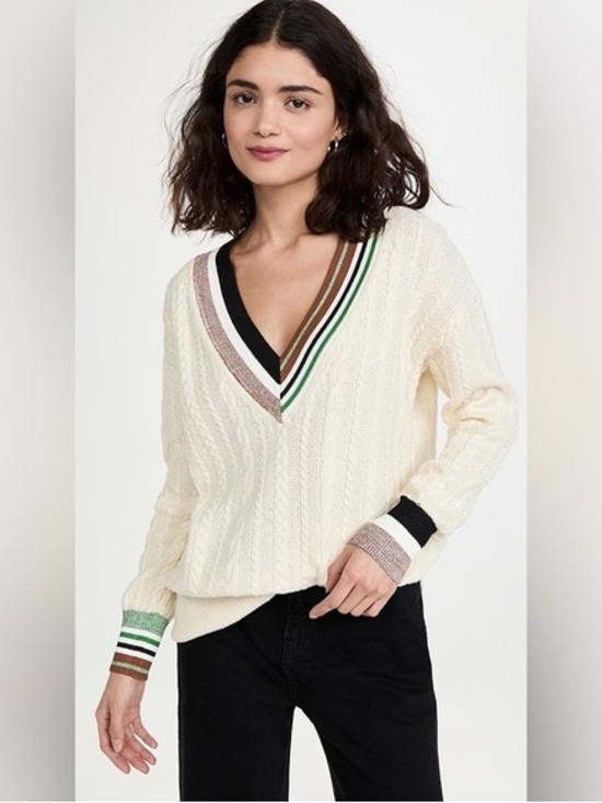 Veronica Beard Sweaters - veronica beard rory vneck cable sweater